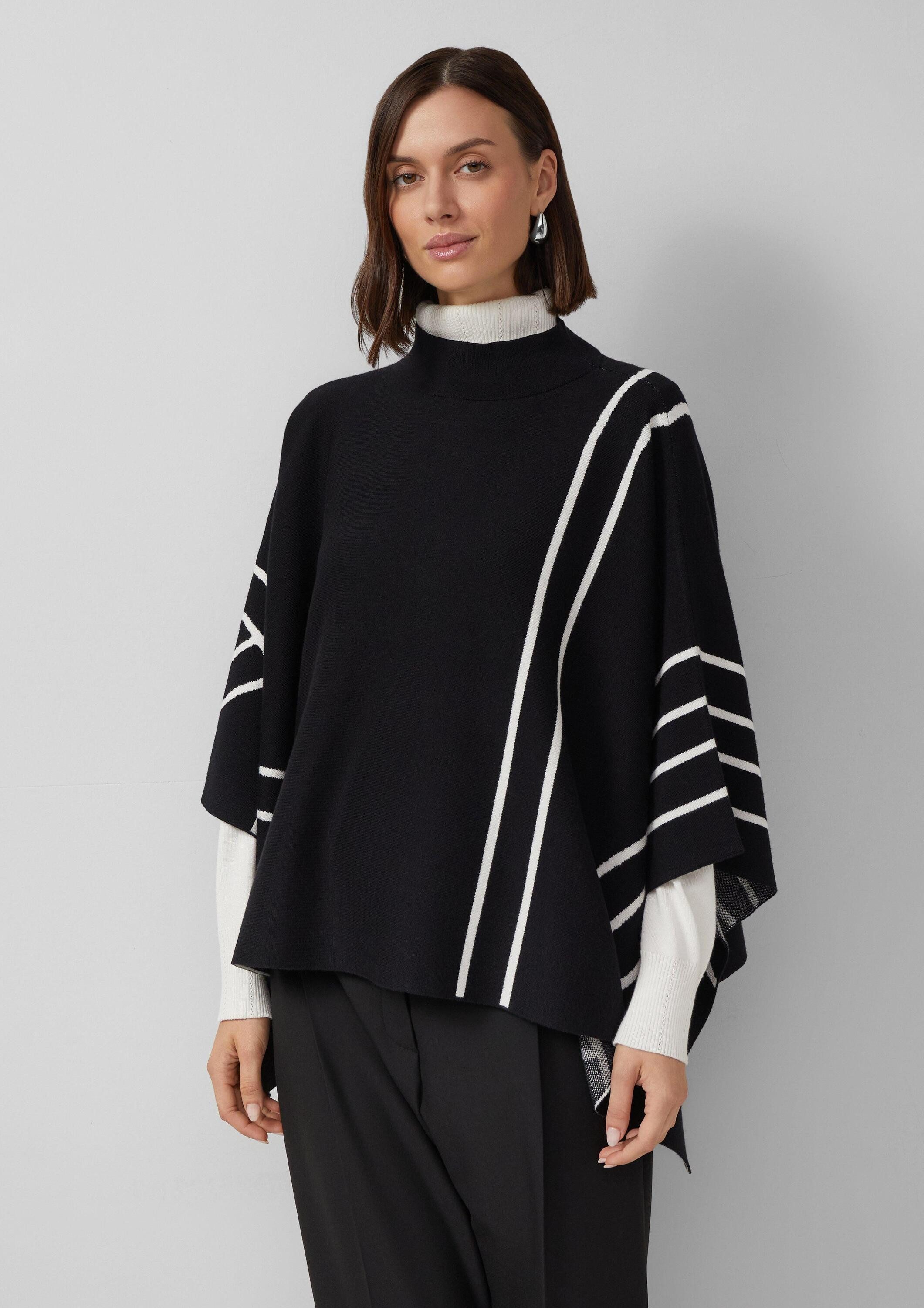 s.Oliver Poncho Strickjacke Strickponcho aus Viskosemix mit Stehkragen günstig online kaufen