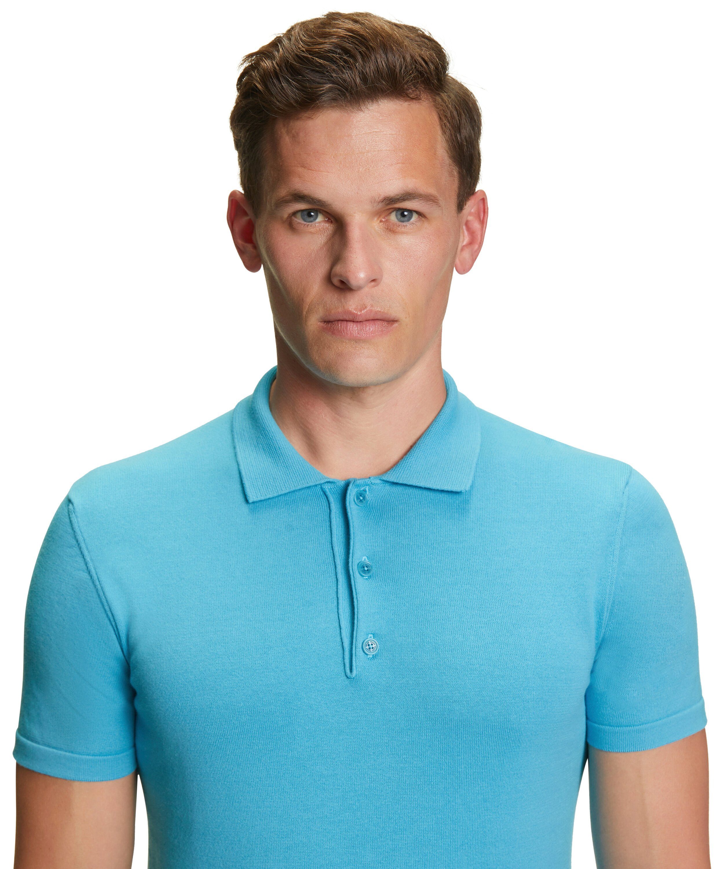 FALKE Poloshirt azzurro Baumwolle (6894) aus nachhaltiger