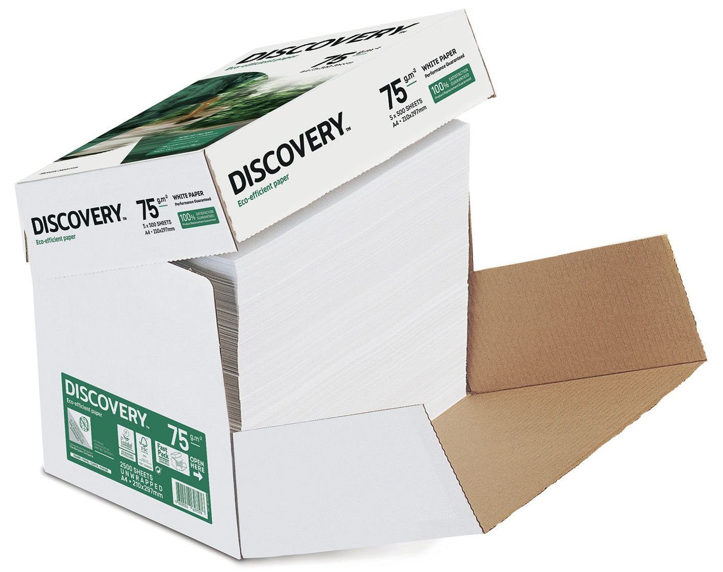 Discovery holzfrei, 75 - A4, Blatt weiß, Druckerpapier Discovery Kopierpapier g/qm, 2500