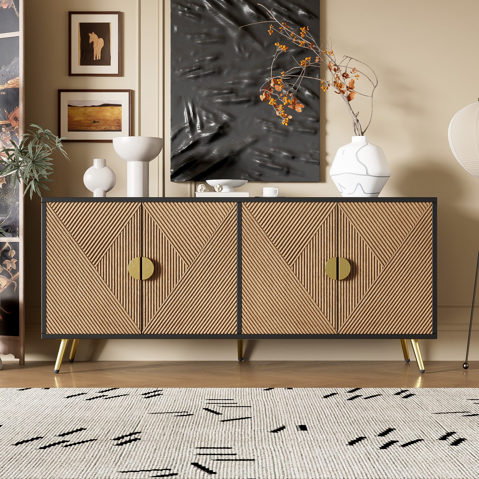 Sideboard Wohnzimmerschrank mit 4 Türen
