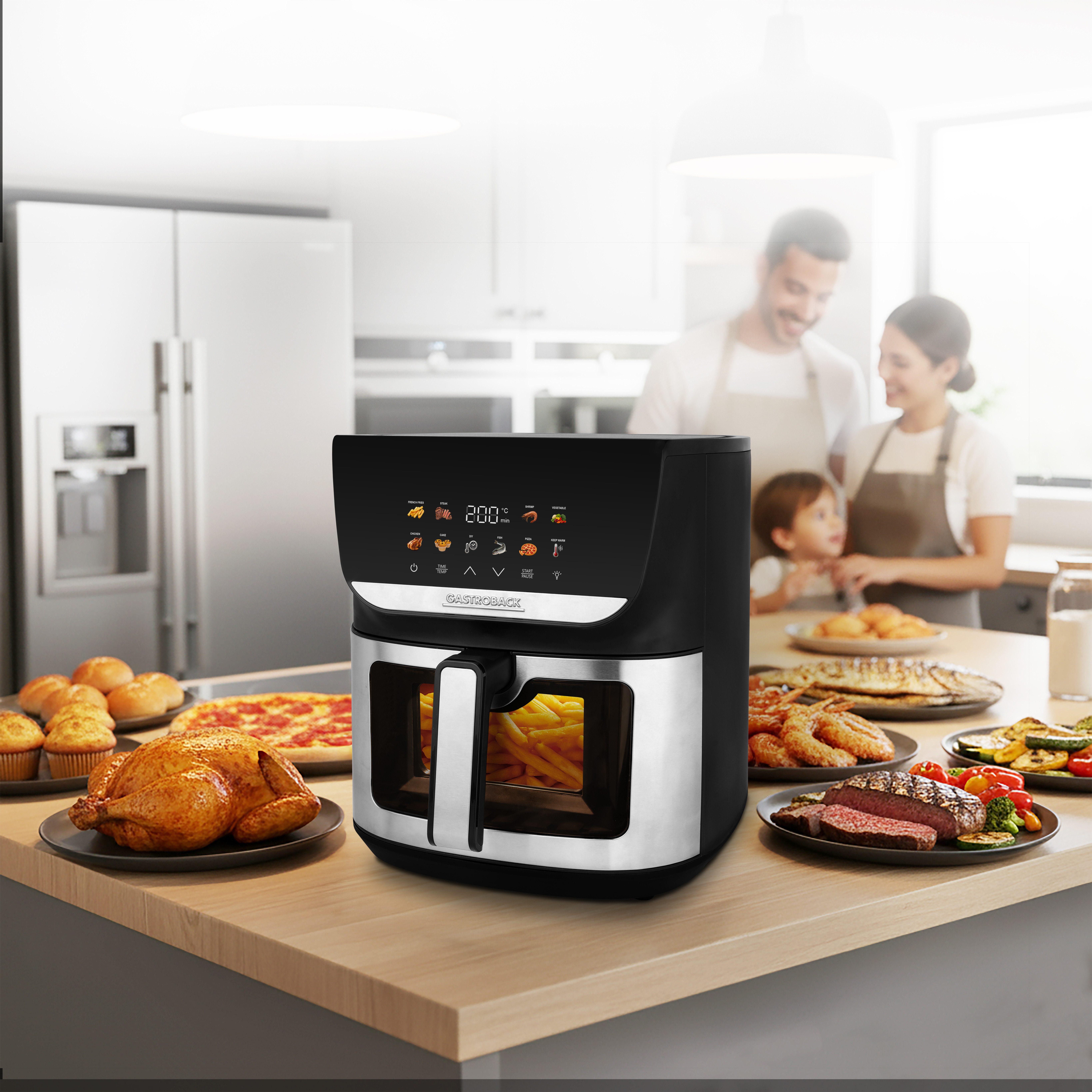 Gastroback Heißluftfritteuse 42585 HEAT & CRISP FAMILY 8 L, 2000 W – Bild 2 von 5