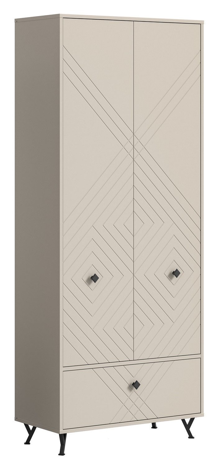 xonox.home Kleiderschrank Garderobenschrank Notes, beige matt/sandfarben 80 cm