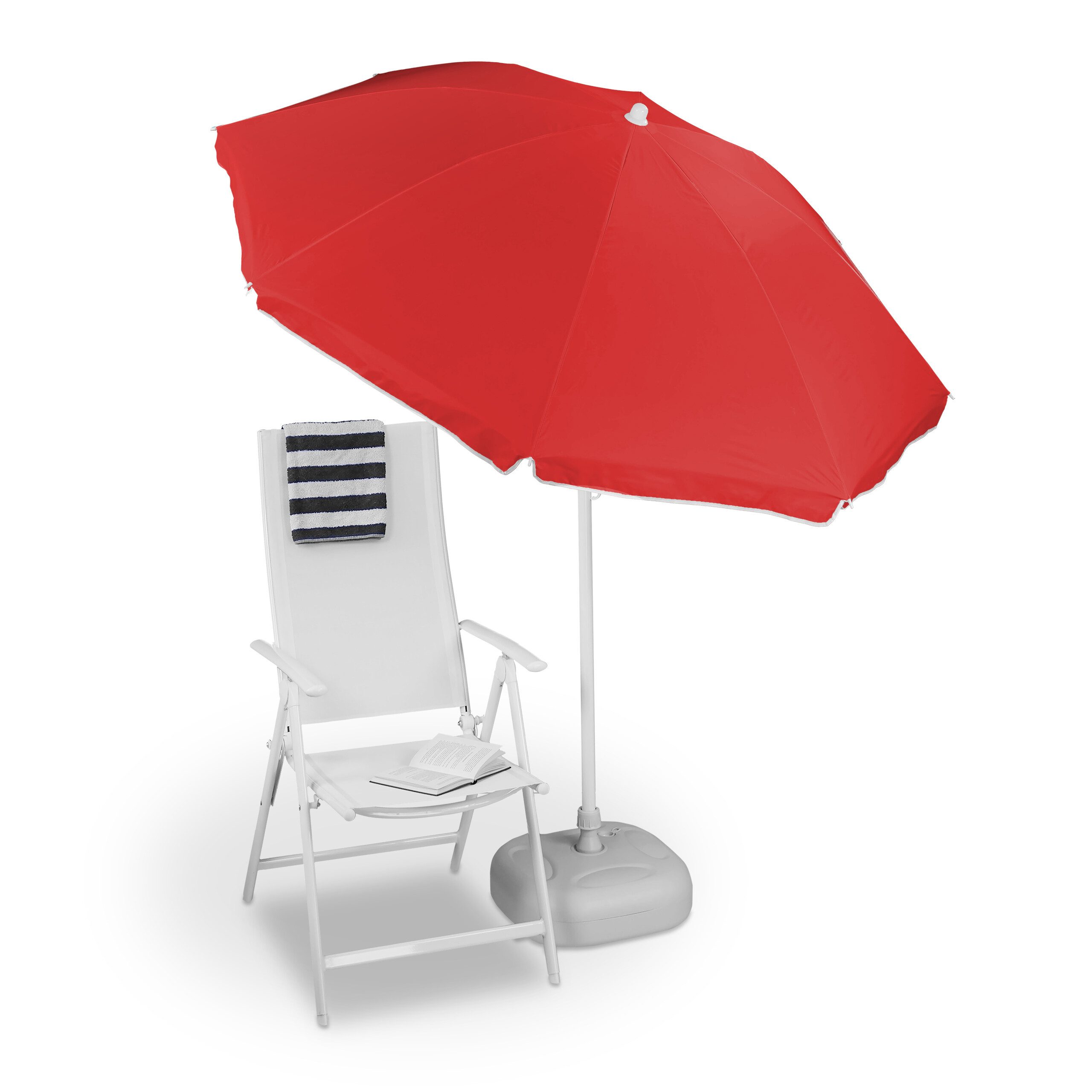 relaxdays Sonnenschirm 180 cm, Rot günstig online kaufen