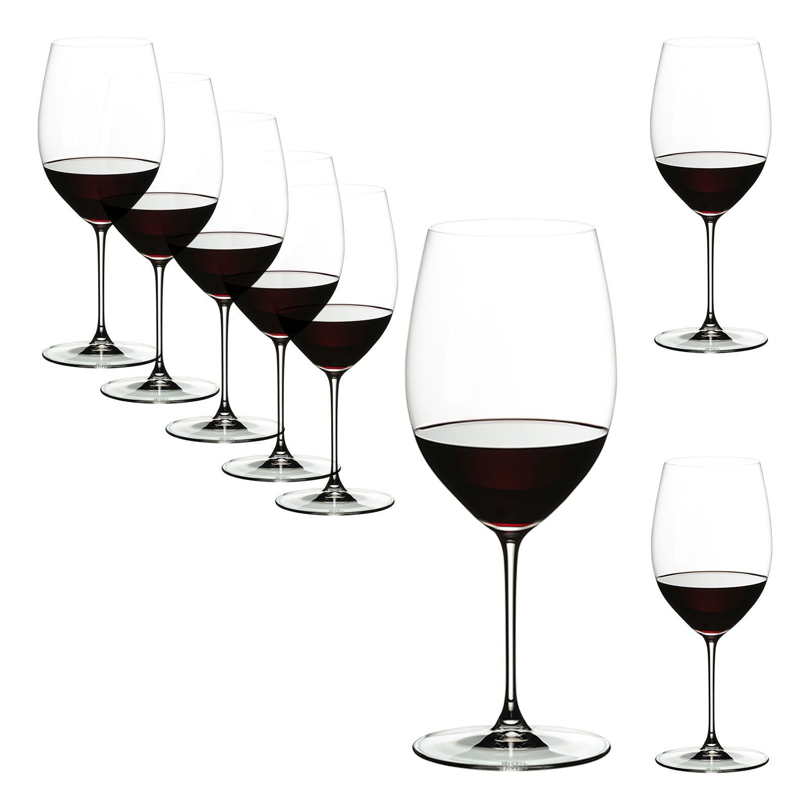 RIEDEL Glas Glas Veritas Cabernet / Merlot Weinglas 8tlg., Kristallglas