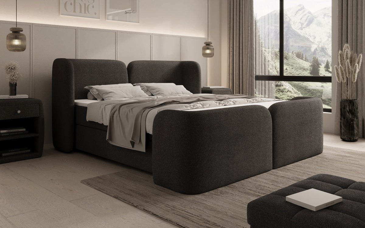 Luxusbetten24 Boxspringbett Riva in Bouclé mit günstig online kaufen
