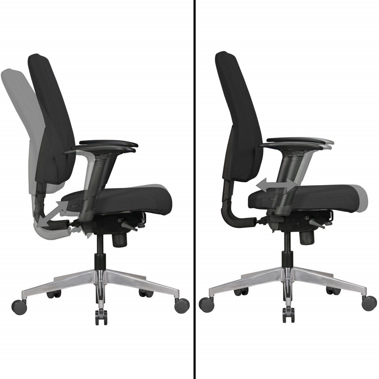 furnicato Bürostuhl Stoff-Bezug mit Schwarz, in DARIUS Design Schreibtisch-Stuhl