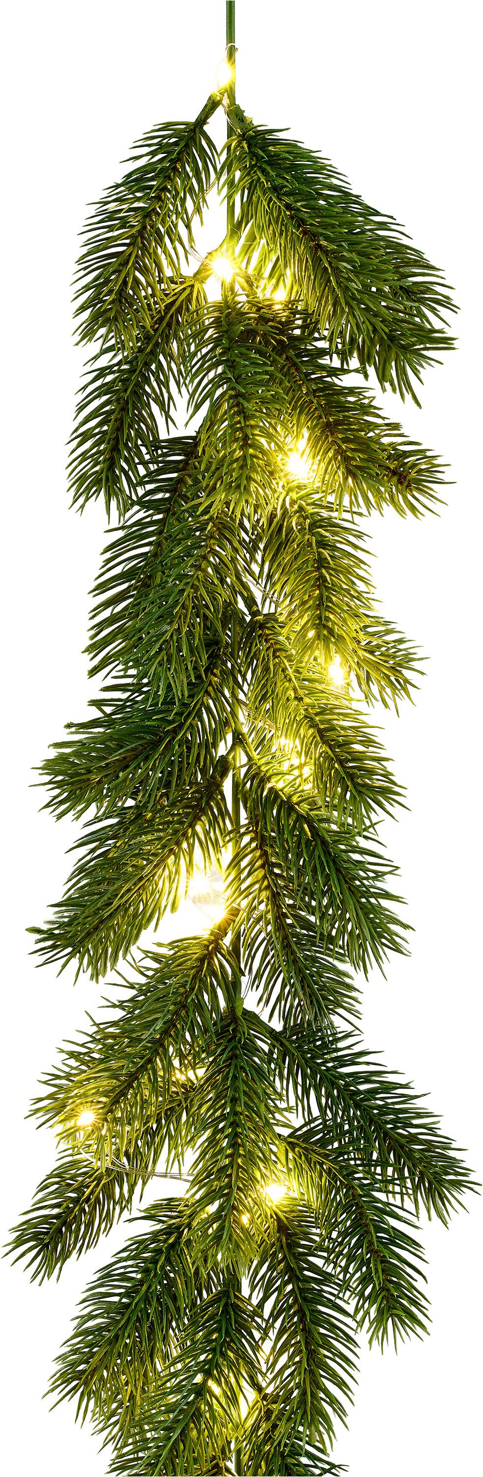 Kunstgirlande Tannengirlande mit Timer für Beleuchtung, ca.175cm lang, OTTO home, zahlreiche Tannenspitzen,Weihnachtsdeko für den Tisch, Fenster,Tür – Bild 2 von 4