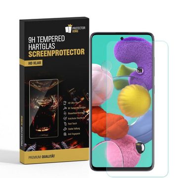 Protectorking Schutzfolie 1x 9H Hartglas für Samsung Galaxy A51 Panzerfolie Displayschutz Schutz, (1-Stück), Displayschutzglas, Schutzglas Echtglas Tempered 9H Härte HD-KLAR
