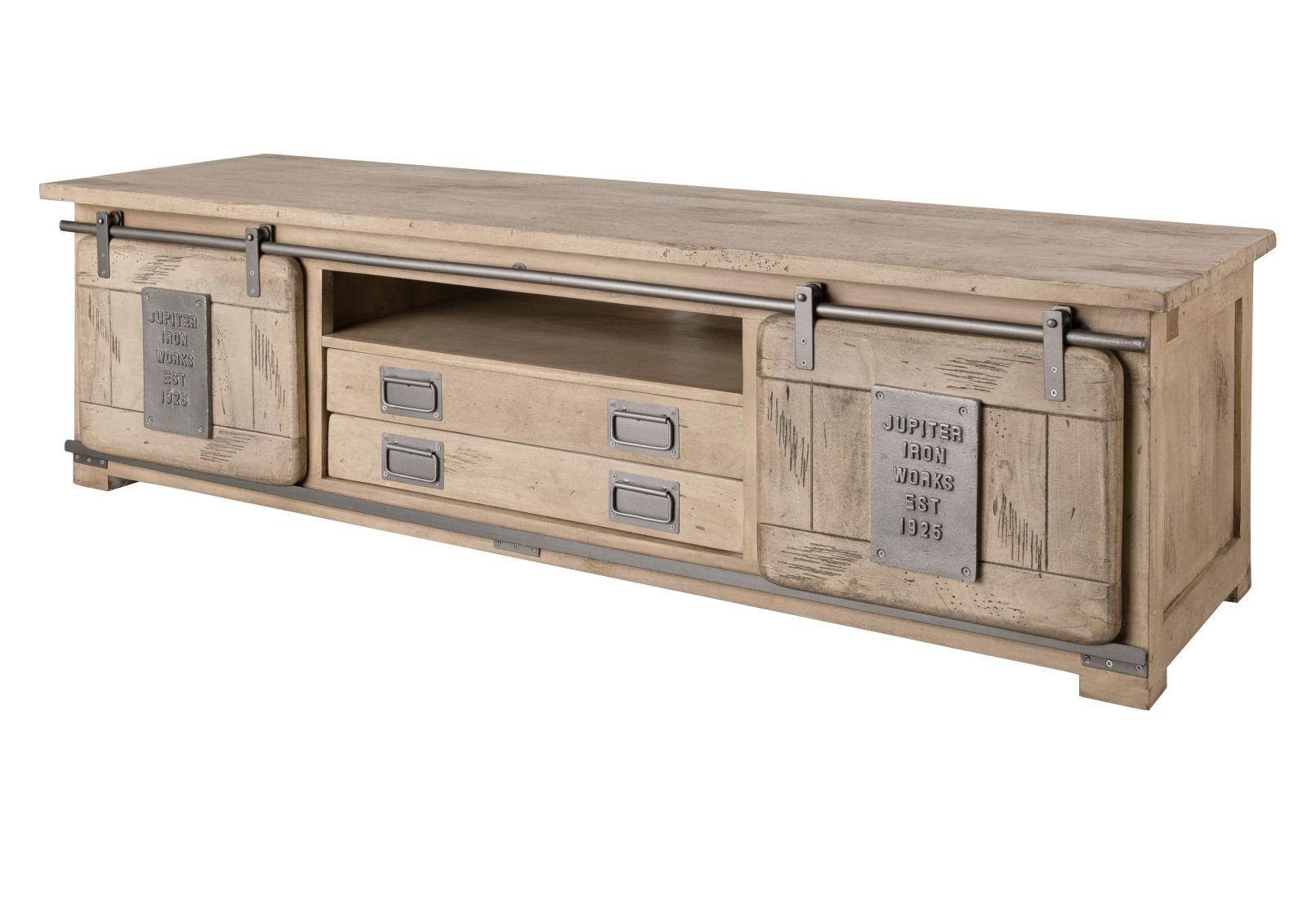Massivmoebel24 TV-Board (TV-Board Mango 180x55x50 whitewash günstig online kaufen