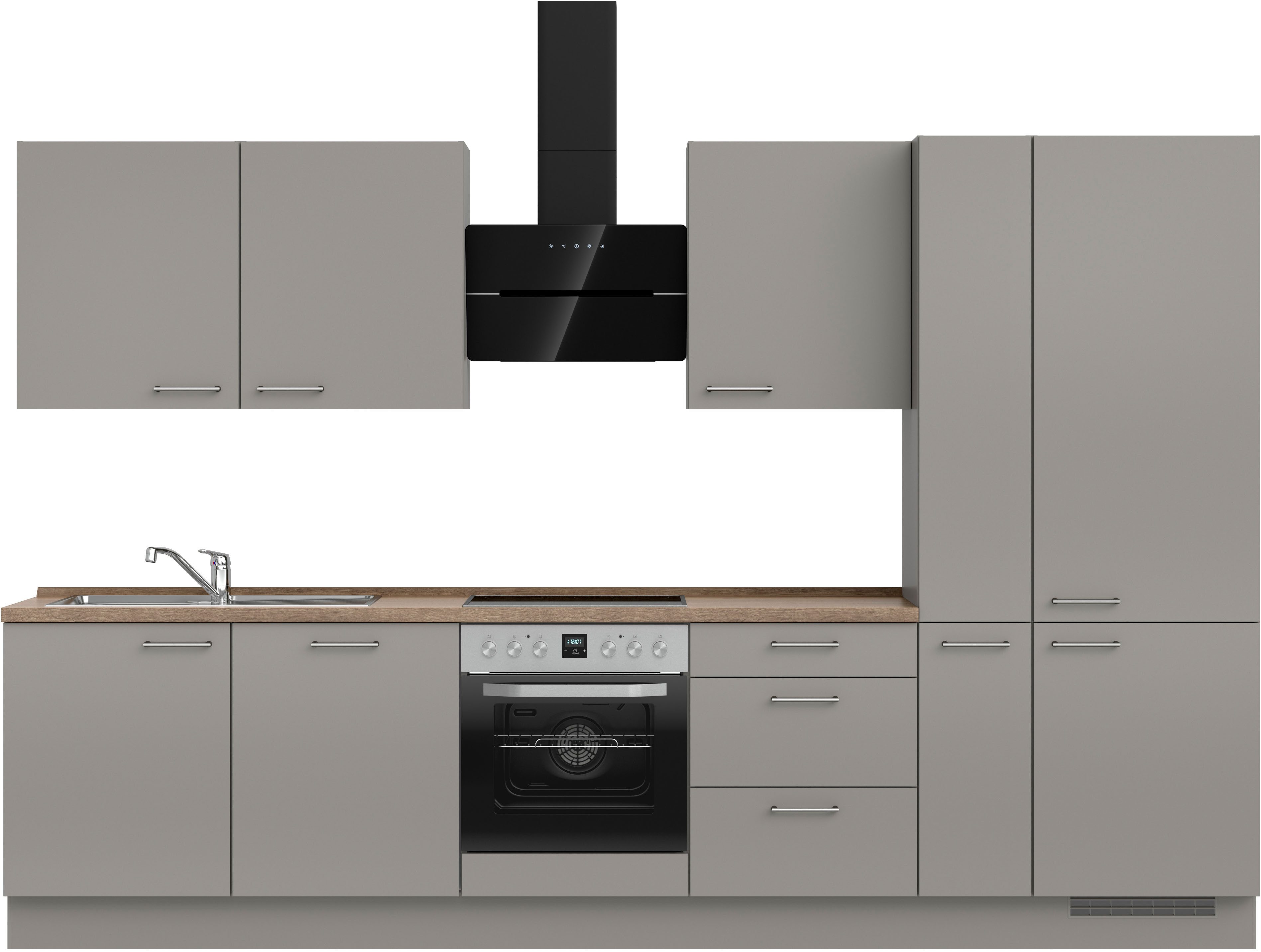 nobilia® Кухниzeile "Laser II", Ausrichtung wählbar, Breite 330 cm, vormontiert, wahlw. mit unterschiedlichen E-Geräten-Sets