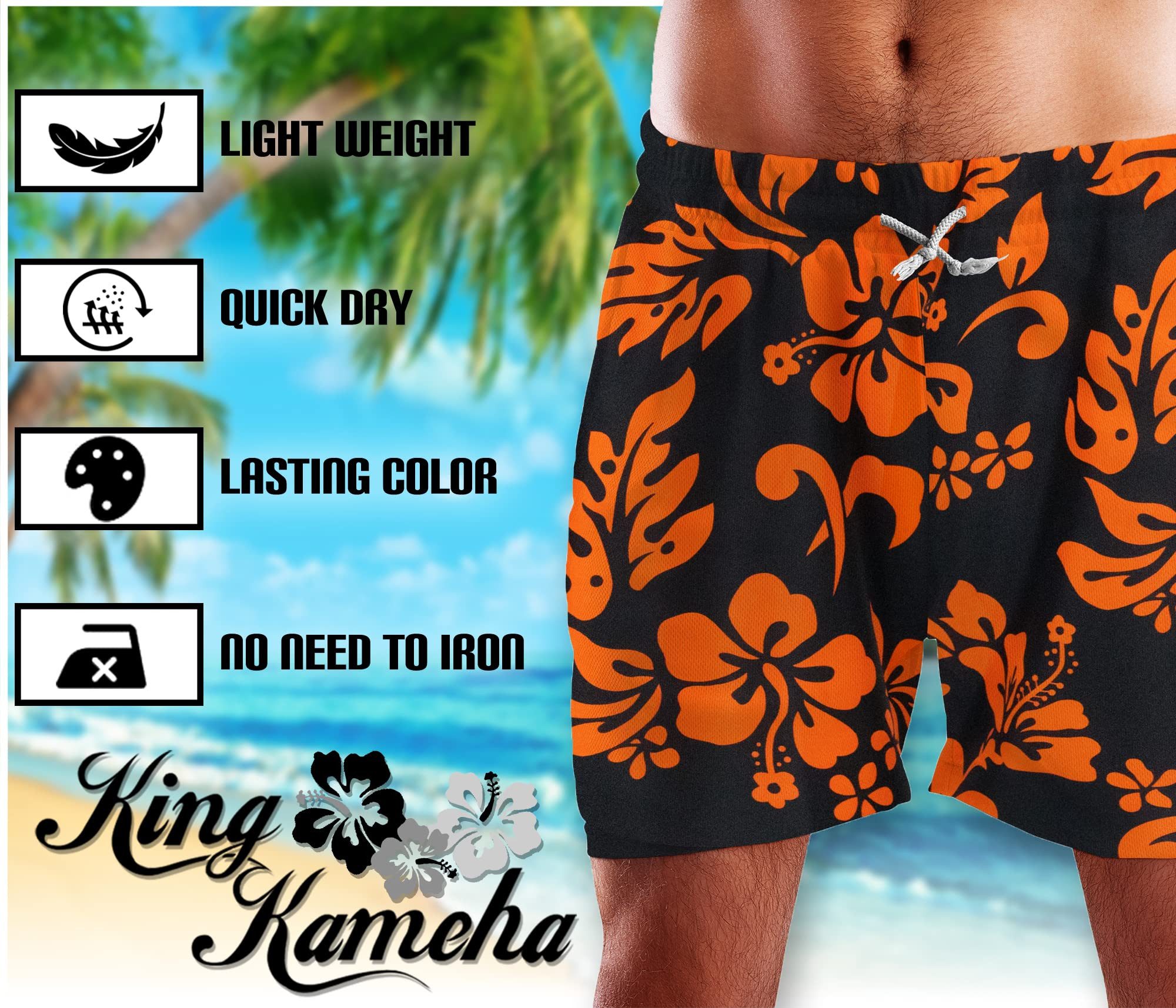 King Kameha Badeshorts Hibiscus Funky Hawaii günstig online kaufen