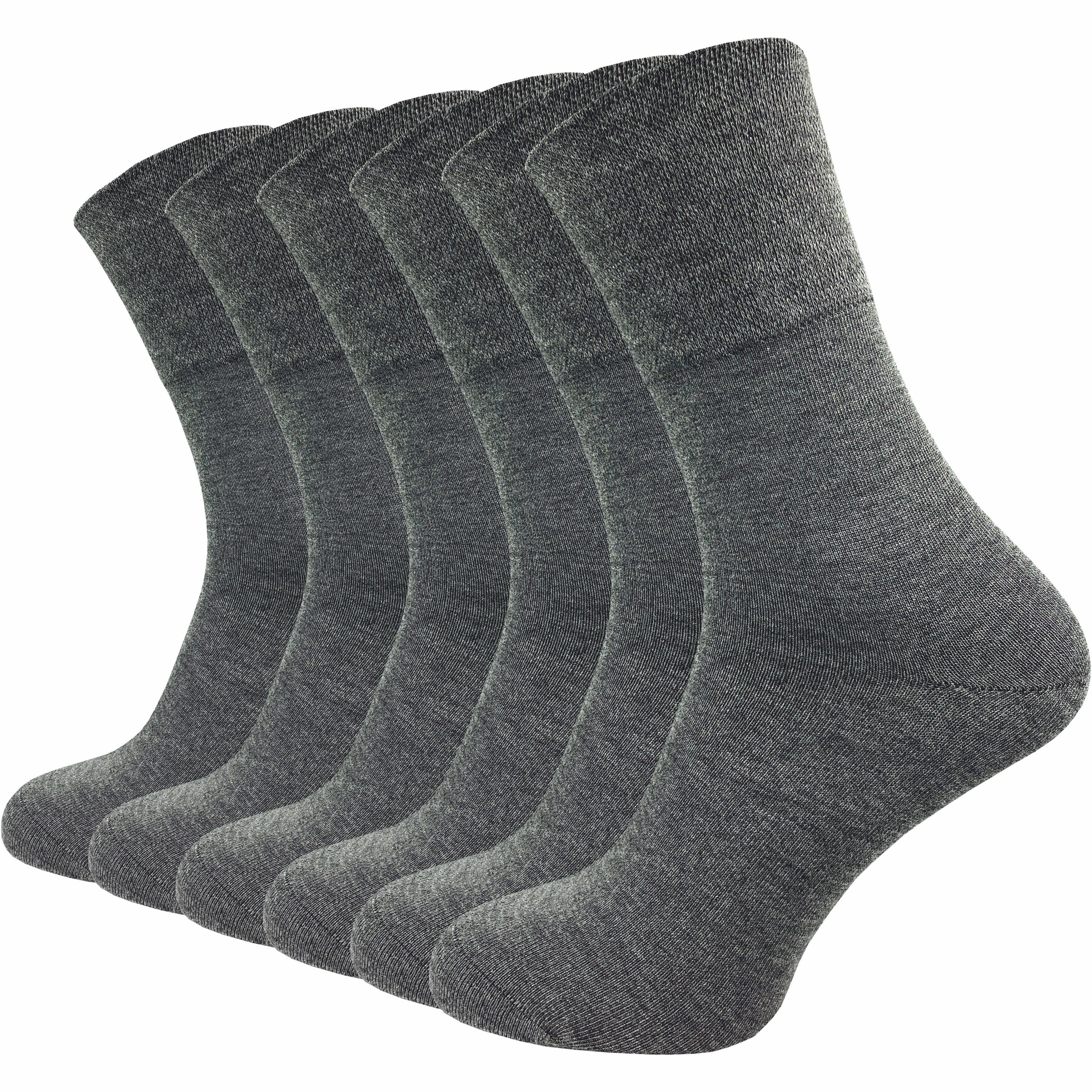 GAWILO Komfortsocken für Damen aus Bambus ohne Gummibund - Super weich dank Bambus Viskose  (6 Paar) Bambussocken in schwarz, grau und blau - Extra atmungsaktiv