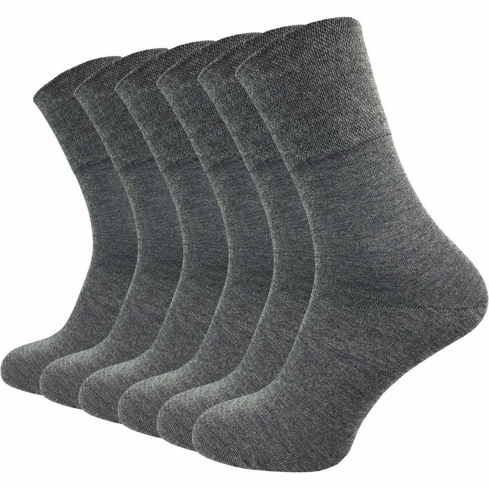 GAWILO Komfortsocken für Damen aus Bambus ohne Gummibund - Super weich dank  Bambus Viskose (6 Paar) Bambussocken in schwarz, grau und blau - Extra  atmungsaktiv