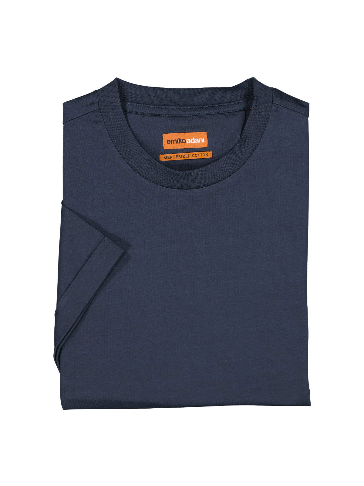 emilio adani T-Shirt Herren Zeitloses Basic T-Shirt, Saphirblau