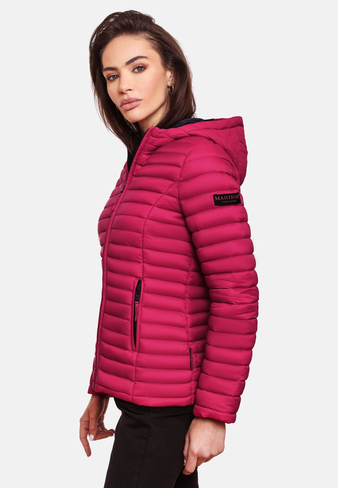 Marikoo Steppjacke Marikoo Asraa Damen Steppjacke B857 Übergangsjacke mit kontrastfarbendem Reißverschluss