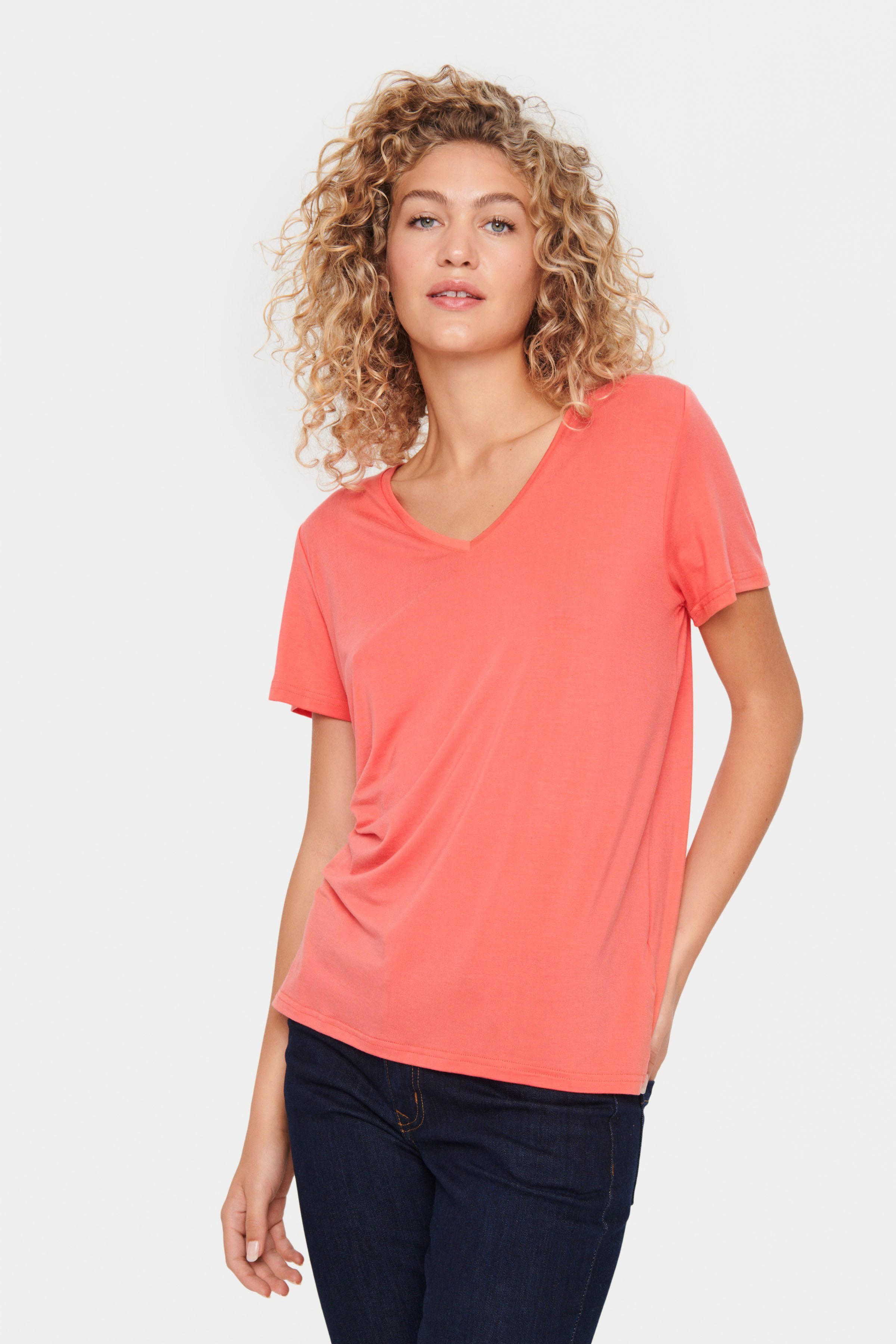Saint Tropez Kurzarmshirt AdeliaSZ V-N T-Shirt günstig online kaufen