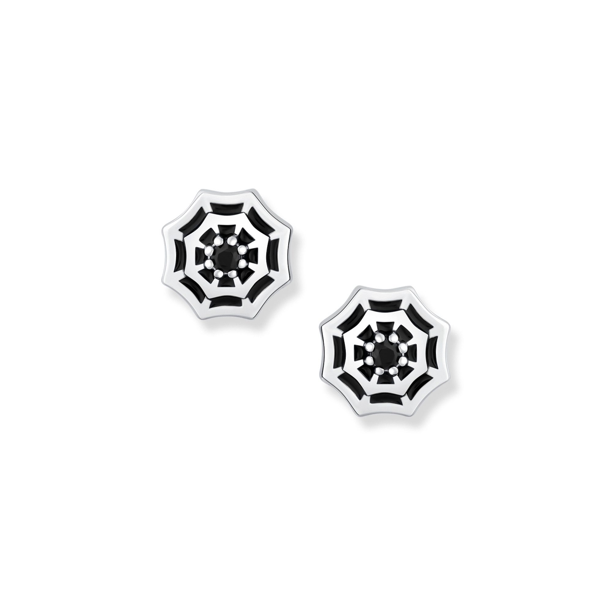 Seinerzeit FLORA & FAUNA Paar Ohrstecker Dante Spinnennetz Ohrringe, Material: 925 Sterling Silber, rhodiniert, geschwärzt