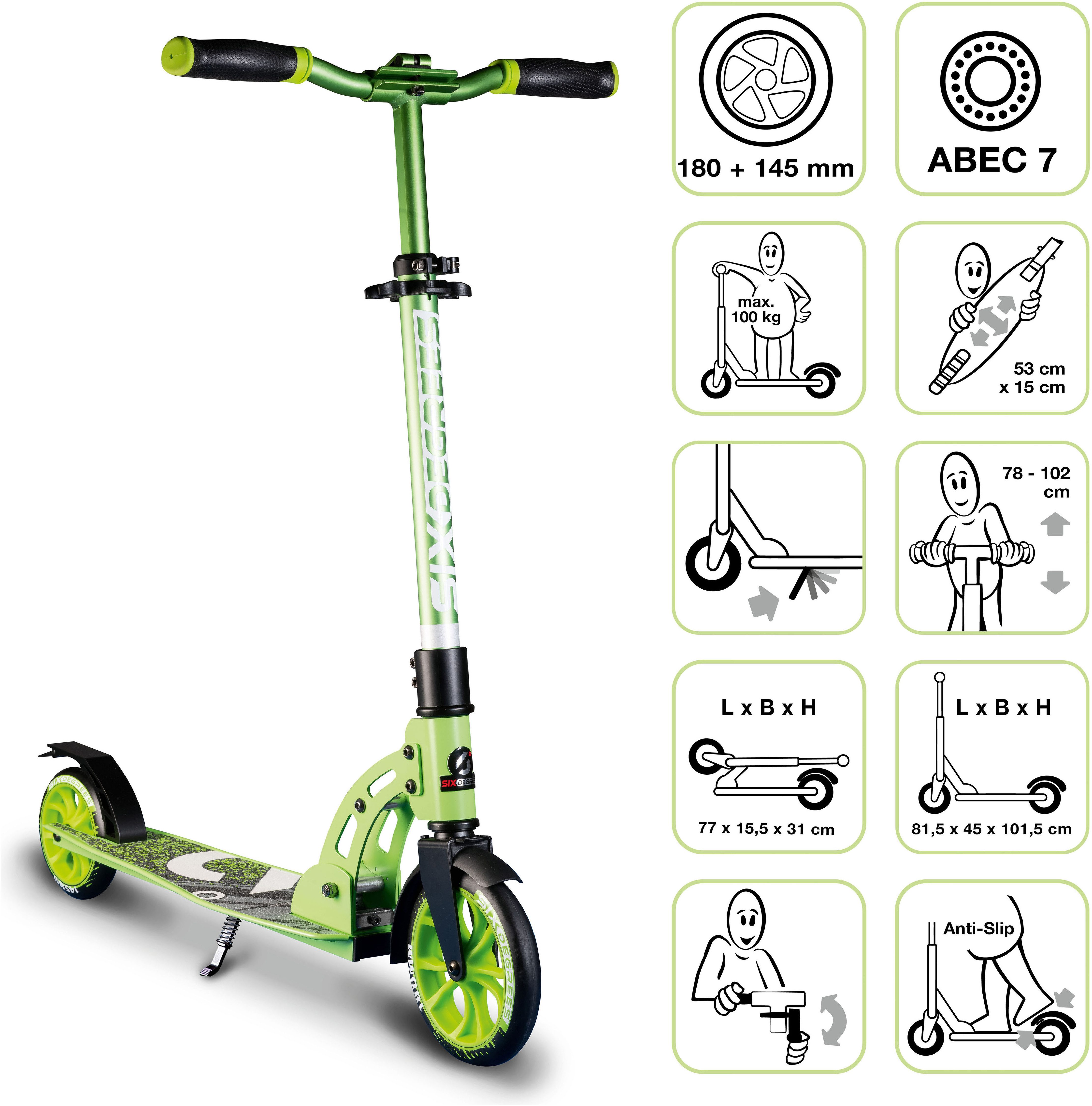 SIX DEGREES Scooter Aluminium Scooter Junior 180/145 mm