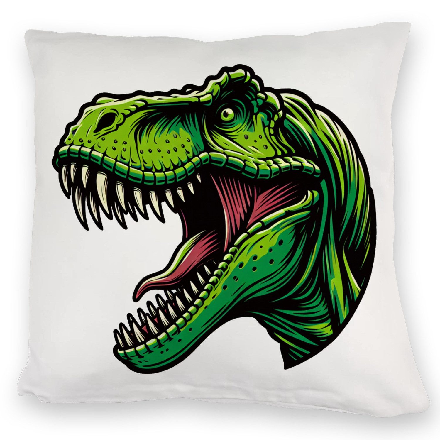 speecheese Dekokissen Grüner T-Rex Dinosaurier Kuschelkissen