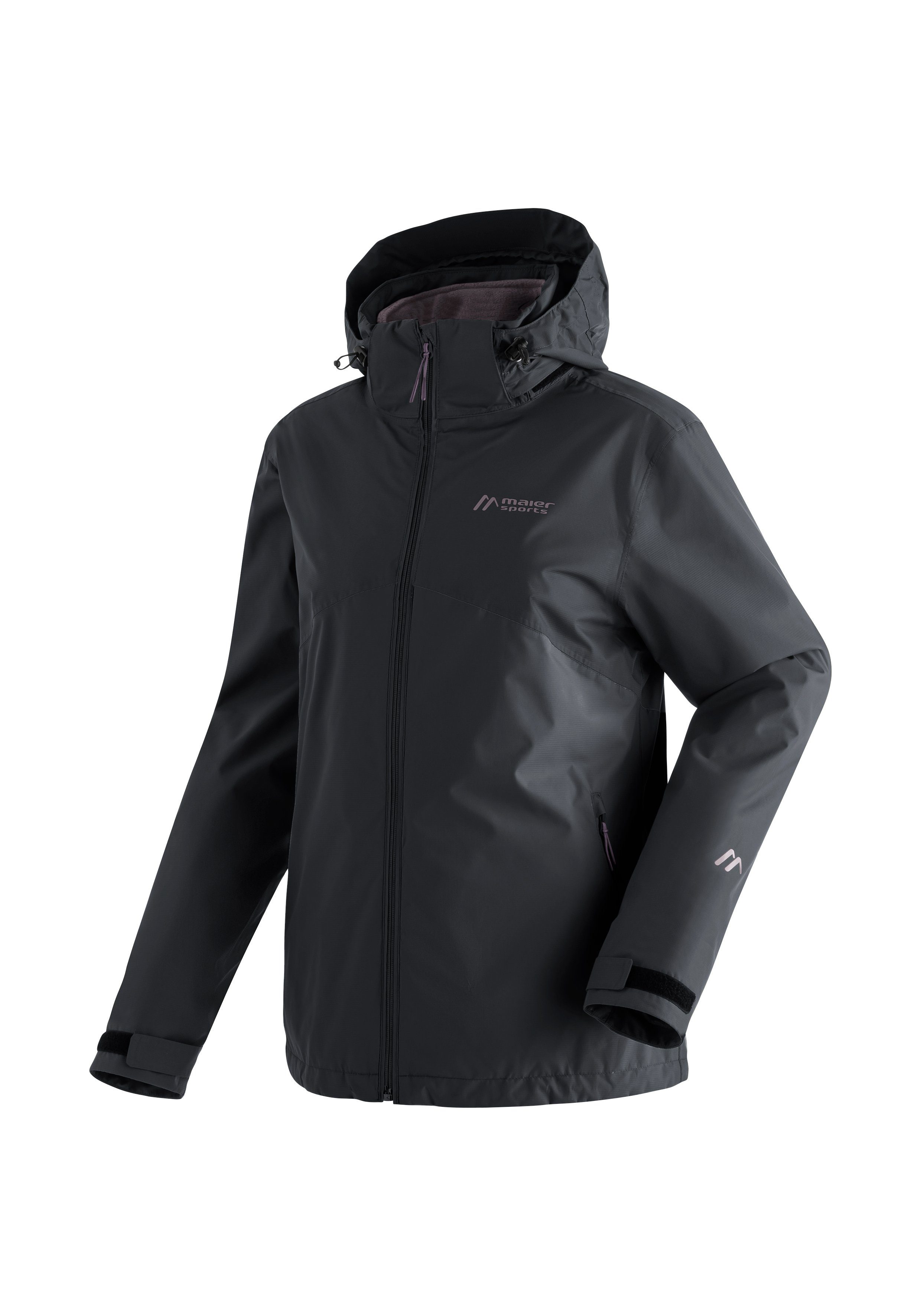 [Sorgfältig ausgewählte Produkte] mit Maier schwarz Funktionsjacke DJ Wanderjacke Outdoorjacke Gregale Kapuze Sports wasserdicht, Damen W