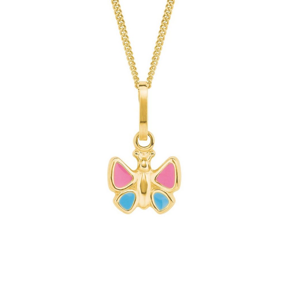 Amor Kette mit Anhänger für Mädchen, Gold 375, Schmetterling (2-tlg ...