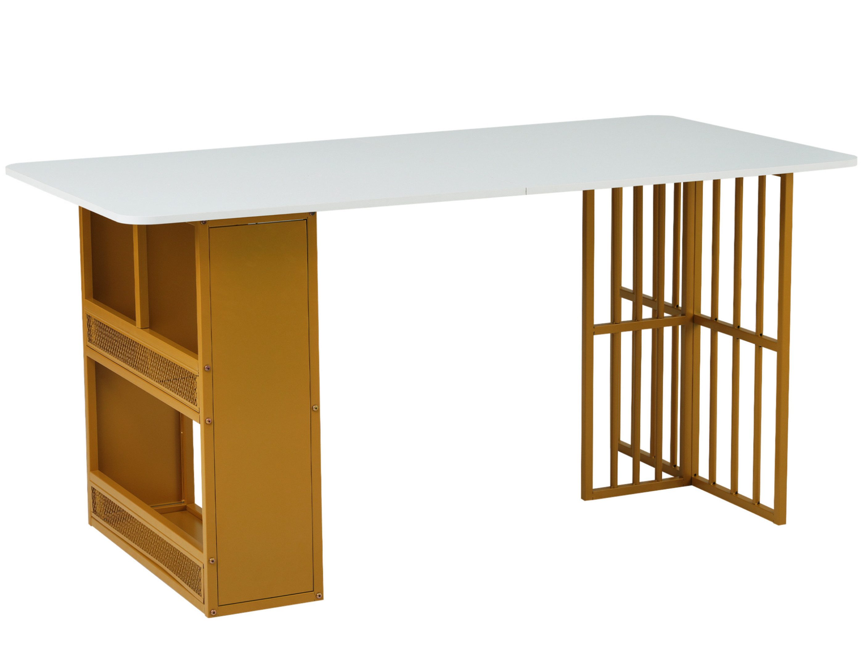 SeedWave Esstisch 156 cm x 78 cm mit Stauraum, Rechteckiger Esstisch (Tisch oder Tisch mit 6 Stühlen), Bürozimmertisch, Modernes einfaches Esstischset mit 6 Barstühlen