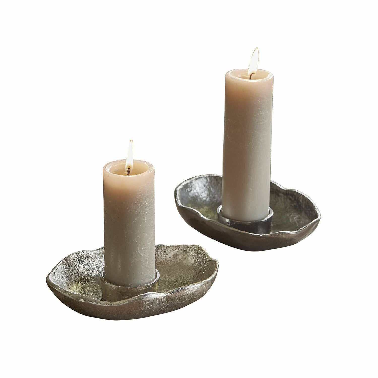 Mirabeau Kerzenständer Teelichthalter 2er Set Quilvano silber/schwarz