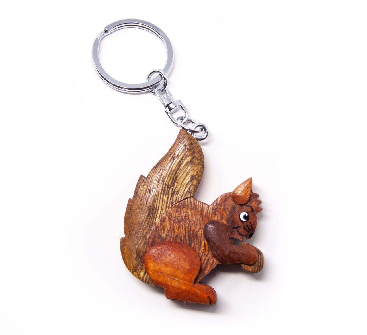Schlüsselanhänger Schlüsselanhänger aus Holz - Eichhörnchen