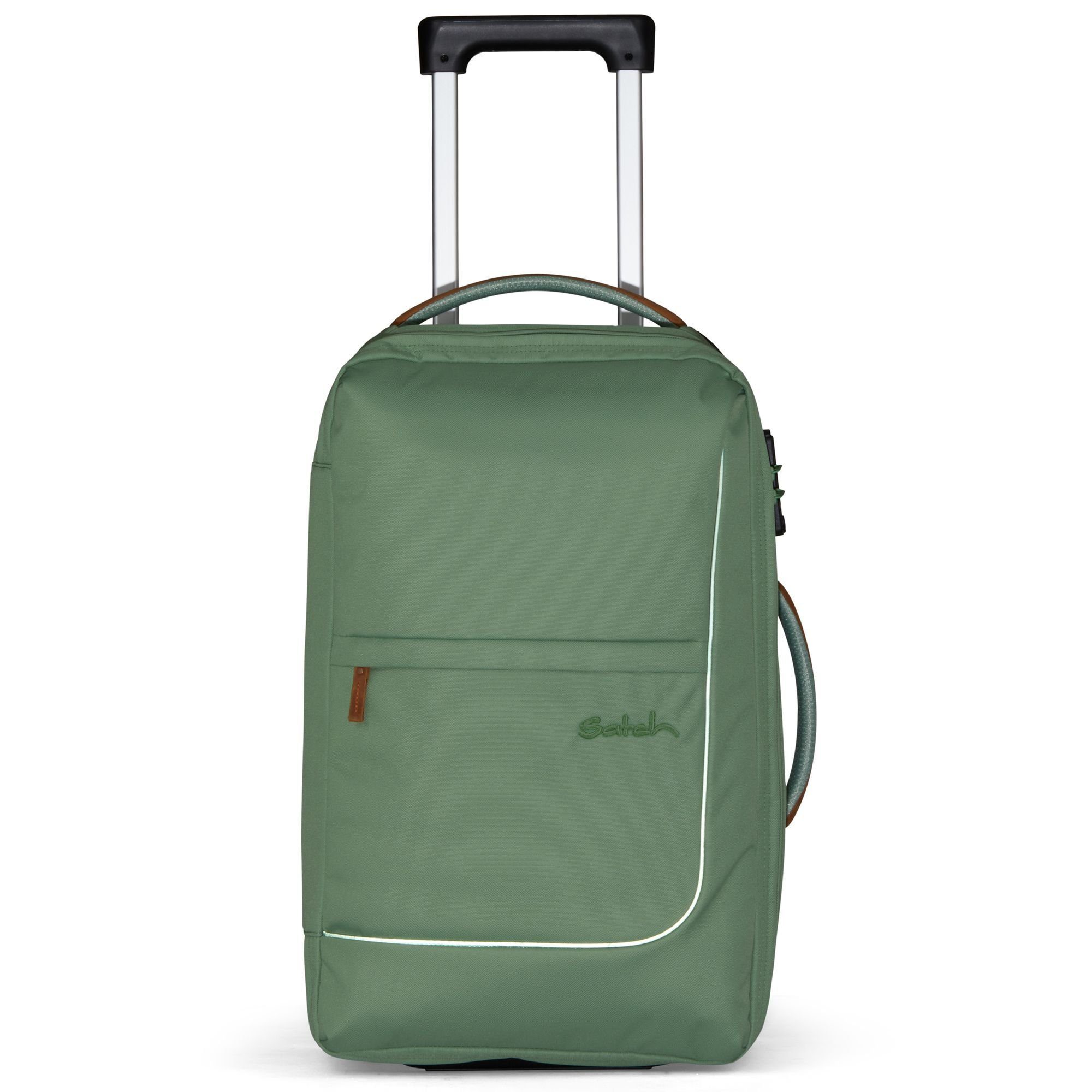 green Satch pure 2 Polyester Handgepäck-Trolley Rollen, Flow, jade