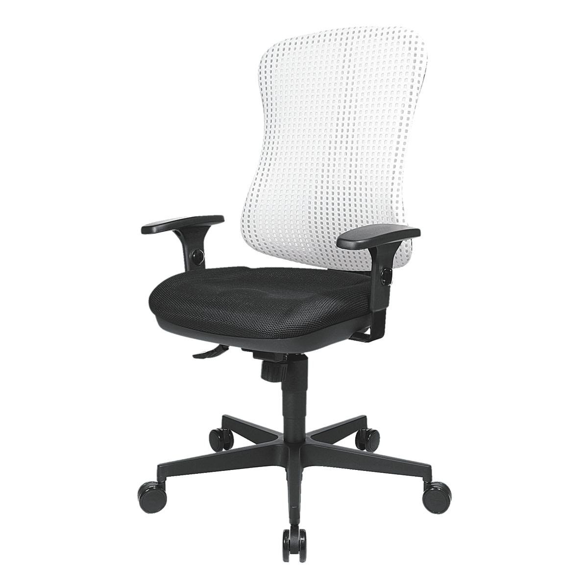 TOPSTAR Schreibtischstuhl Headpoint SY, Muldensitz, Punkt-Synchronmechanik, Netzrückenlehne, (ohne Armlehnen) weiß