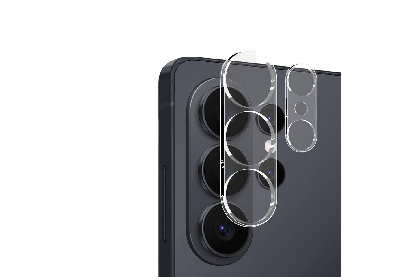 Wigento Handyhülle Für Samsung Galaxy S26 Ultra Schutz Glas Kamera Linsen Komplettschutz, 9H Glas, HD-Klarheit, kratzfest
