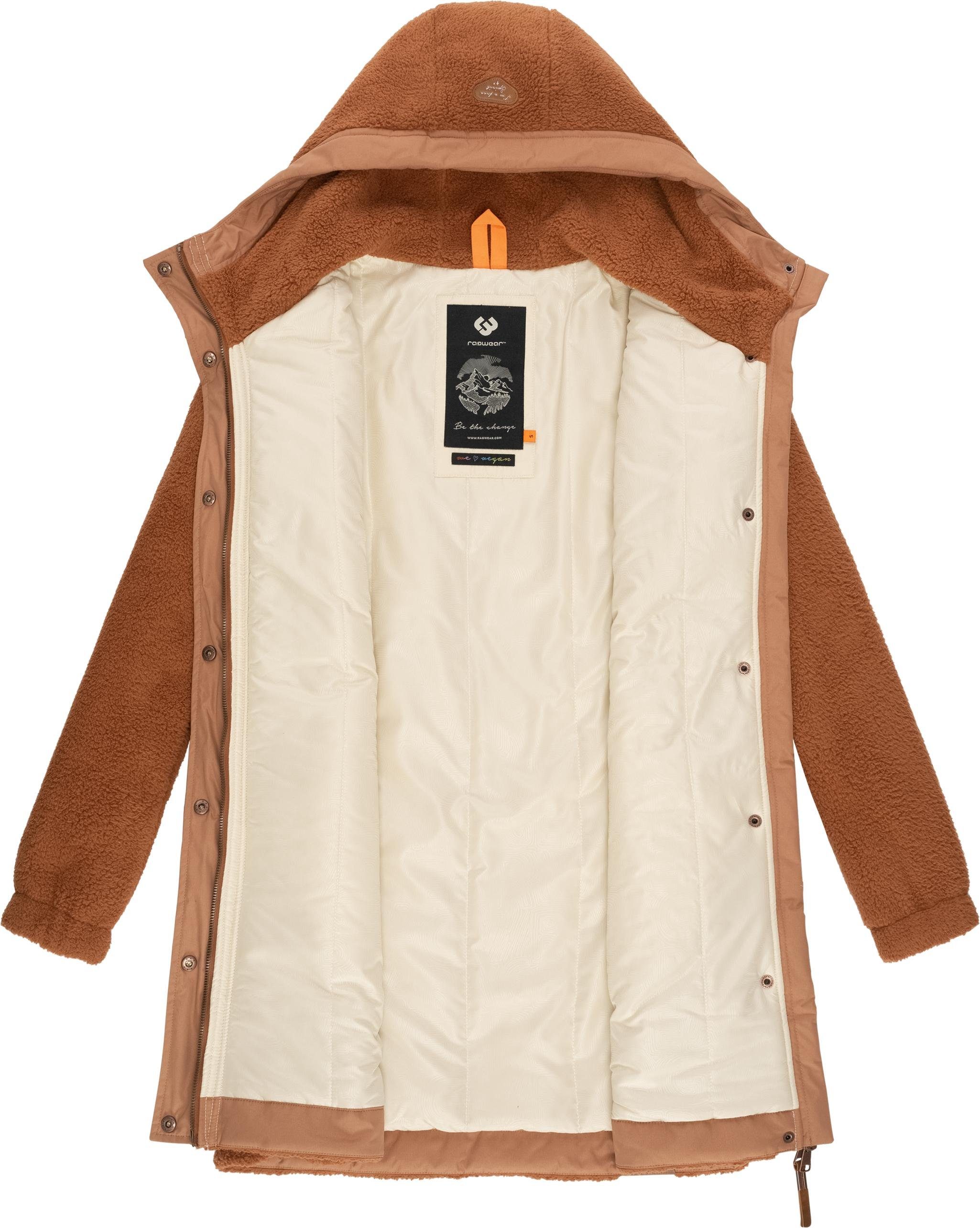Ragwear Outdoorjacke Cousy flauschige Übergangsjacke mit Teddyfell und Kapuze