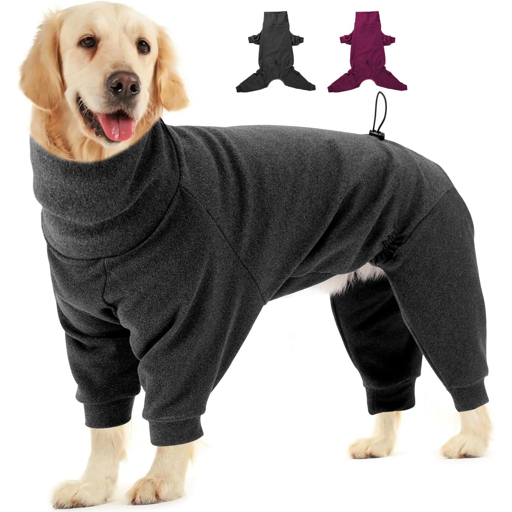 Coonoor Tierpullover Fleece Hundepullover Wintermantel weicher Hundepyjama mit Beinen, für große und kleine Hunde