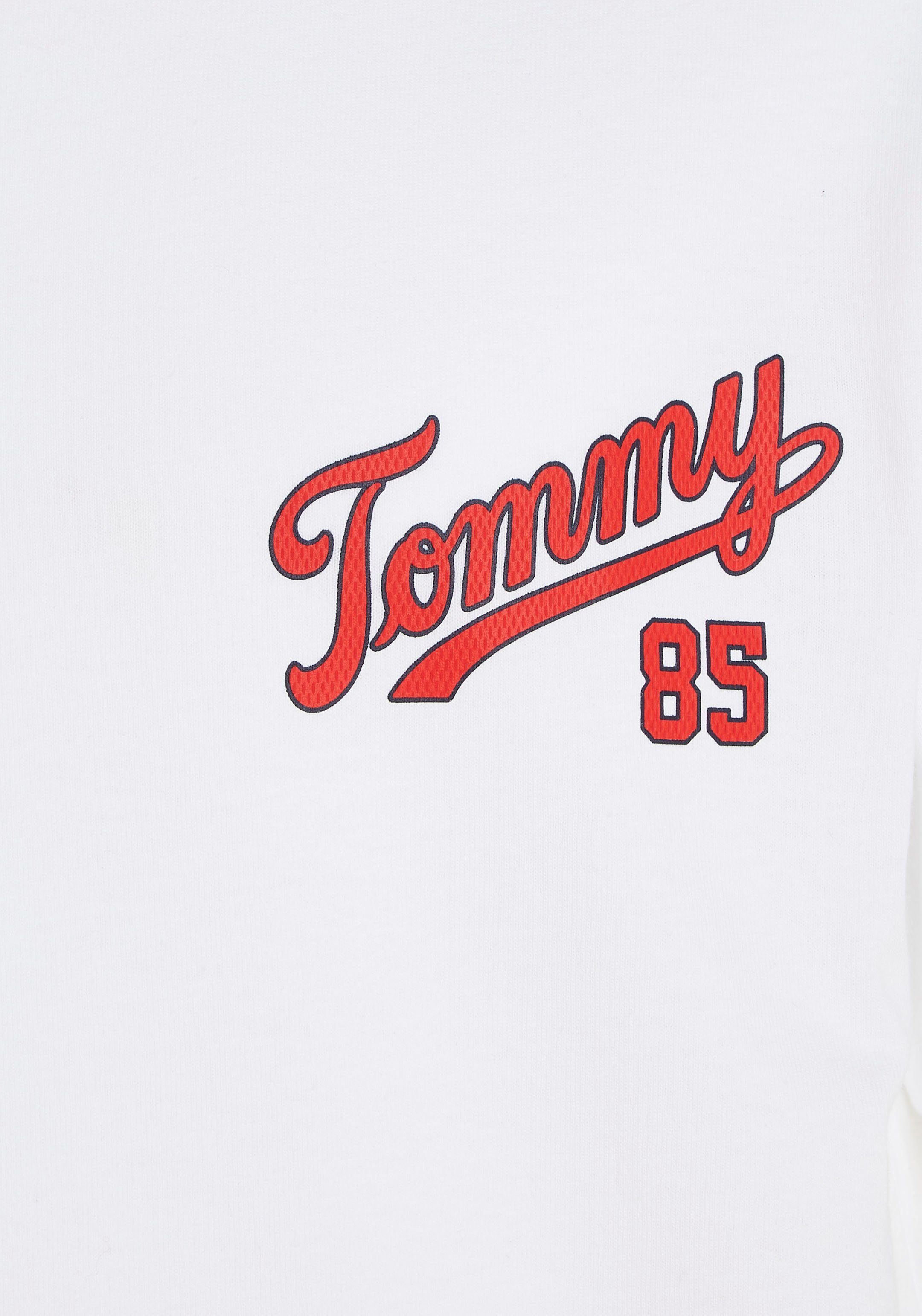 Logoprint Tommy LOGO TEE White mit Jeans COLLEGE 85 CLSC T-Shirt TJM