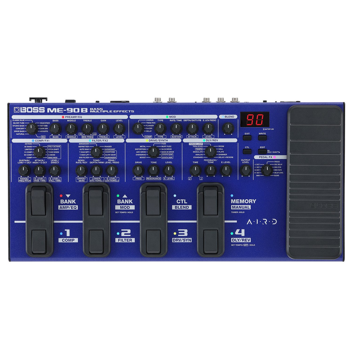 Boss by Roland E-Bass Boss ME-90B Bass Multi-Effektgerät, Multi-Effektgerät, mit 61 Bass-Effekte, und 10 AIRD Bass-Preamps