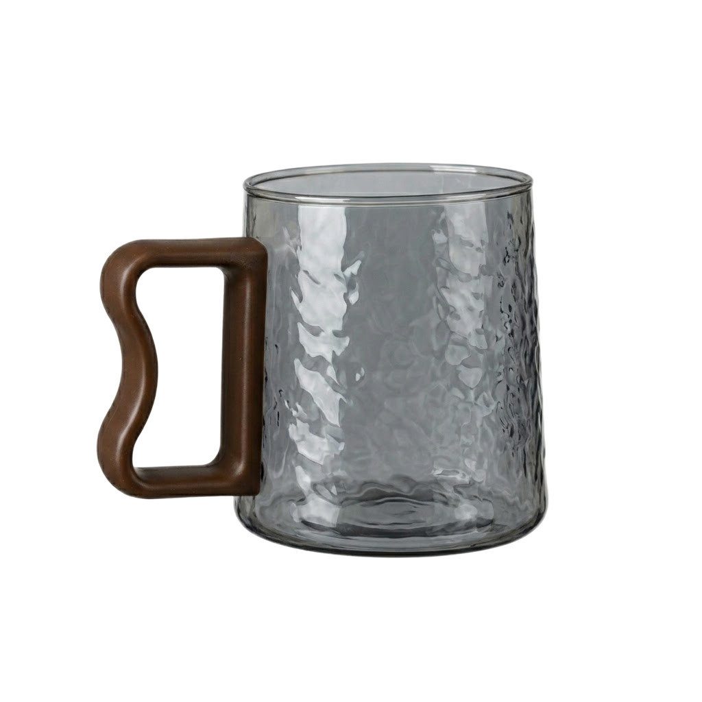 Almina Gläser-Set, 6-tlg., Glas, Kunststoff, mit Struktur-Design und Kunststoffhenkel, 250 ml
