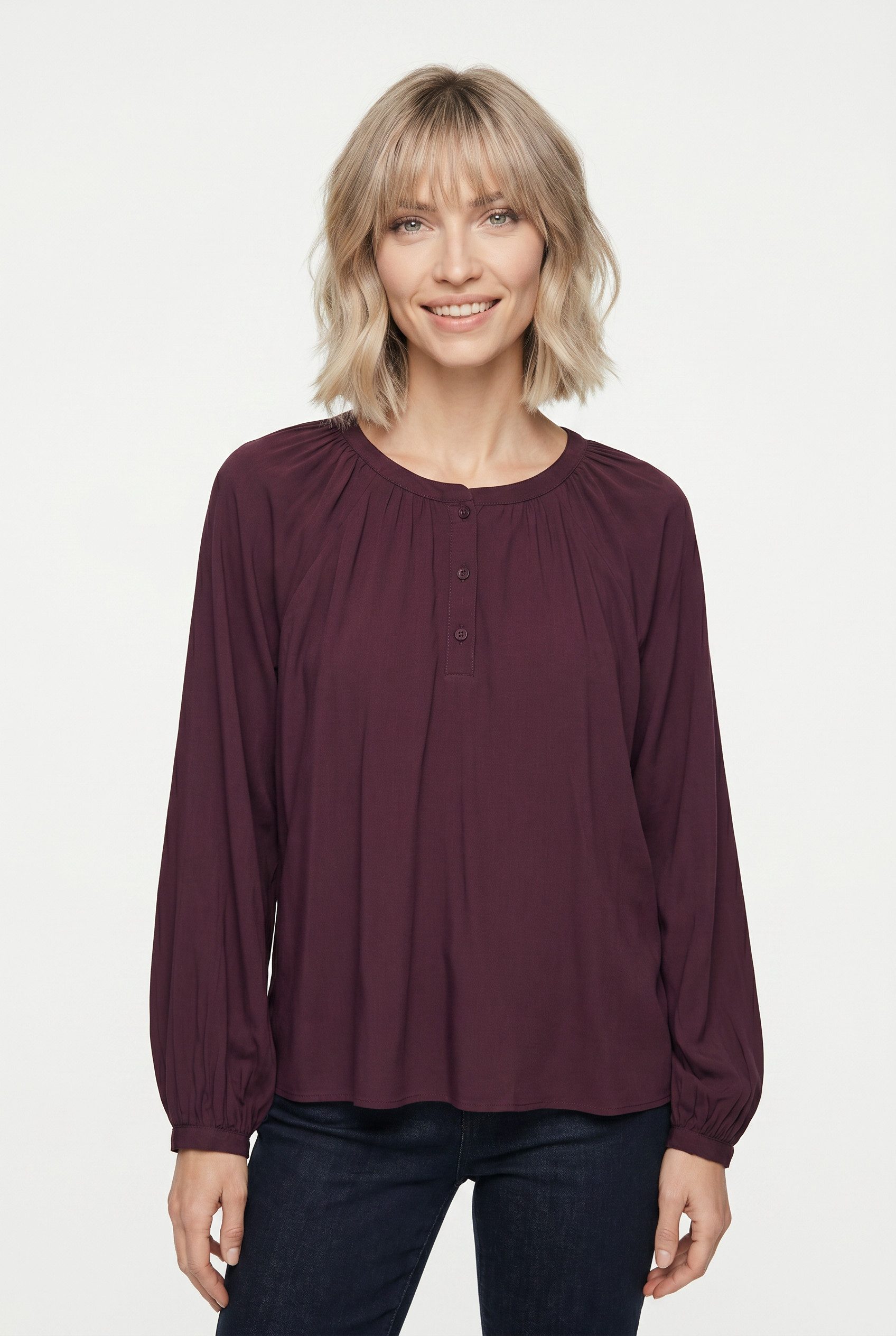 Vero Moda Langarmbluse VMBELLA LS PLACKET TOP WVN GA NOOS