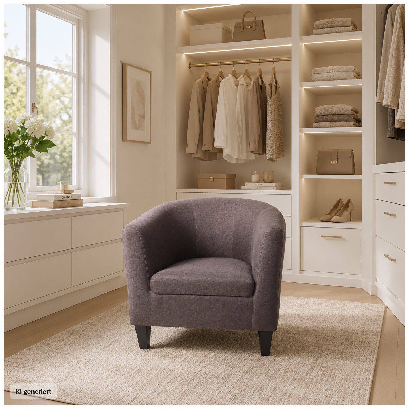 HTI-Living Cocktailsessel Clubsessel Cadogan Braun 64 x 70 x 70 cm bis 140 kg (1 Stück, 1-St), gemütliche Sitzhöhe
