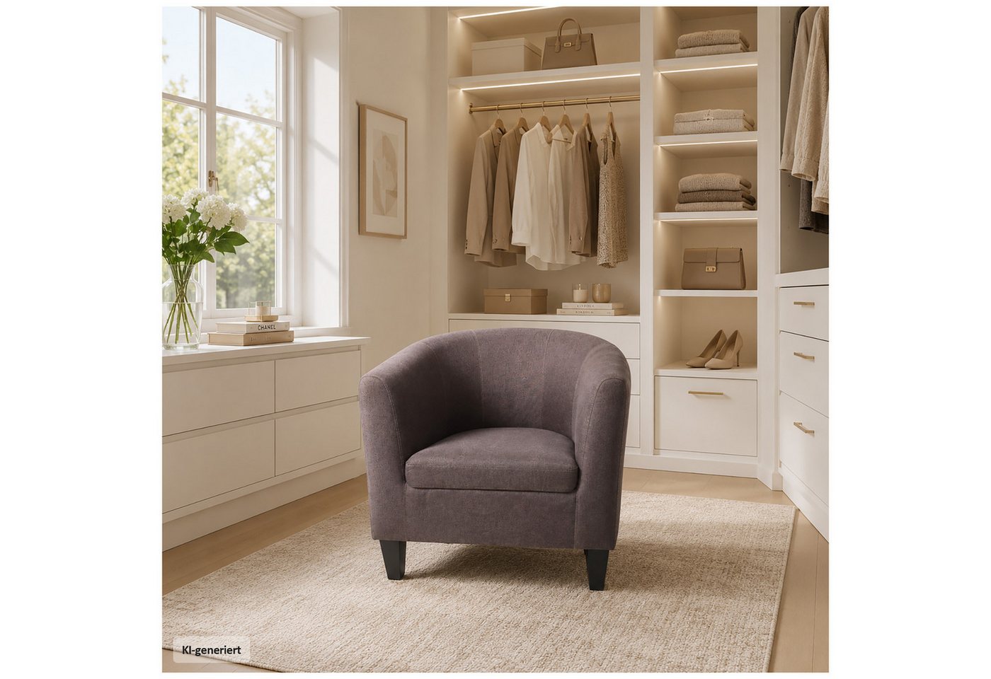 HTI-Living Cocktailsessel Clubsessel Cadogan Braun 64 x 70 x 70 cm bis 140 kg (1 Stück, 1-St), gemütliche Sitzhöhe