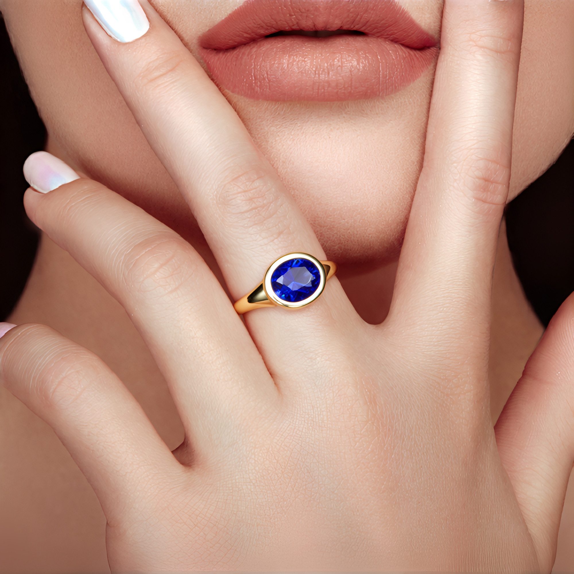 Cavill Solitärring 9 Karat Gelbgoldring, 2,7 ct AAA-Tansanit, oval, poliert, Damen (1-tlg)