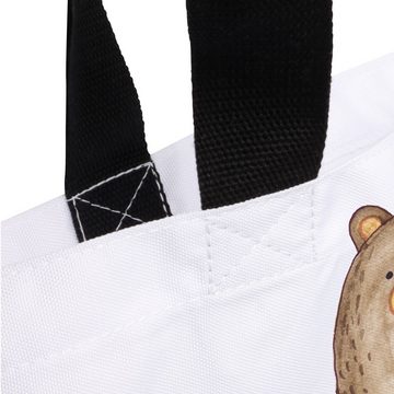 Mr. & Mrs. Panda Shopper Bär sitzend - Weiß - Geschenk, Schulbeutel, Teddybär, Teddy, Tragebeu (1-tlg), Einzigartige Designs