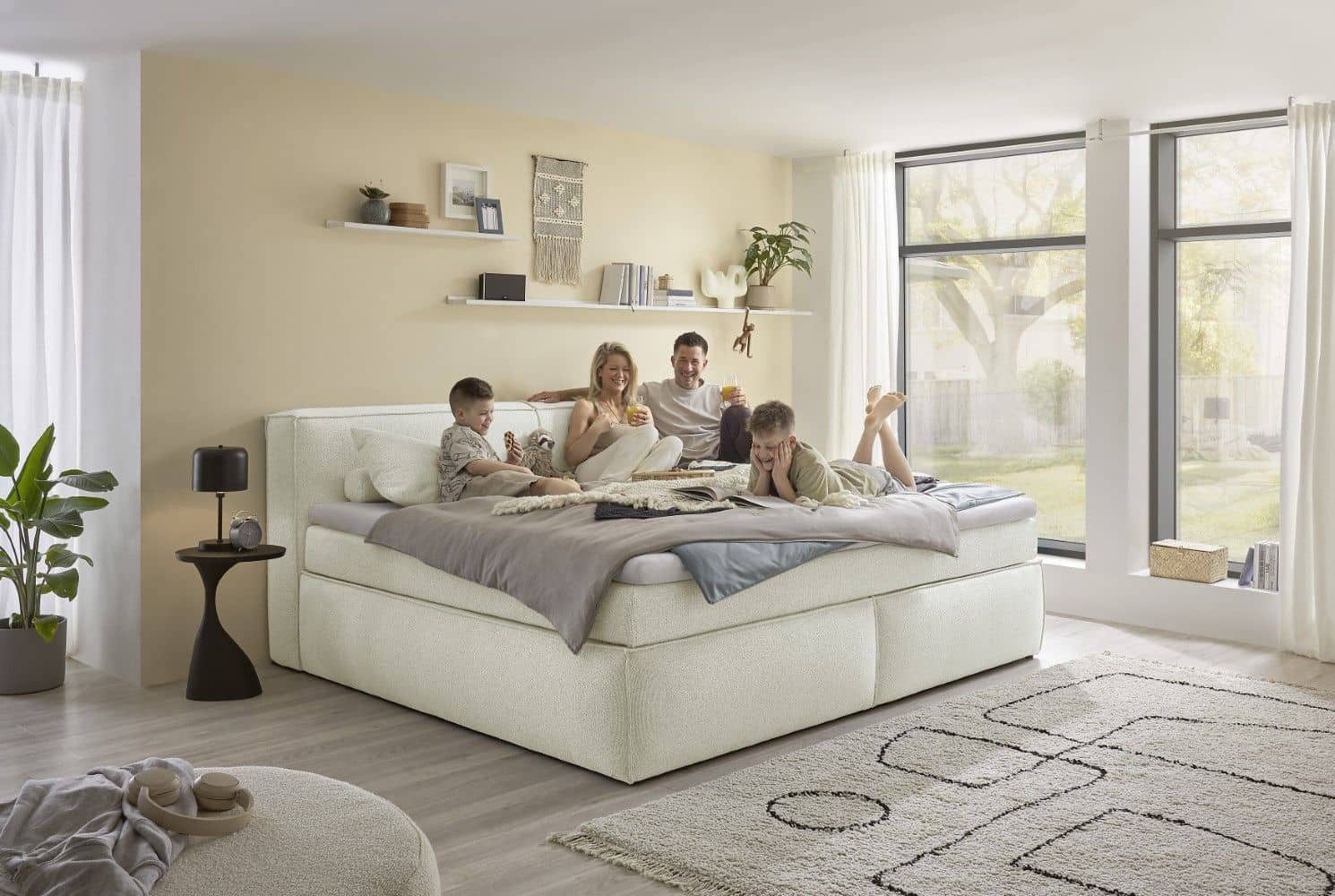 ED EXCITING DESIGN Boxspringbett Sandon 180x200 / 240x200 - Familienbett Pi günstig online kaufen