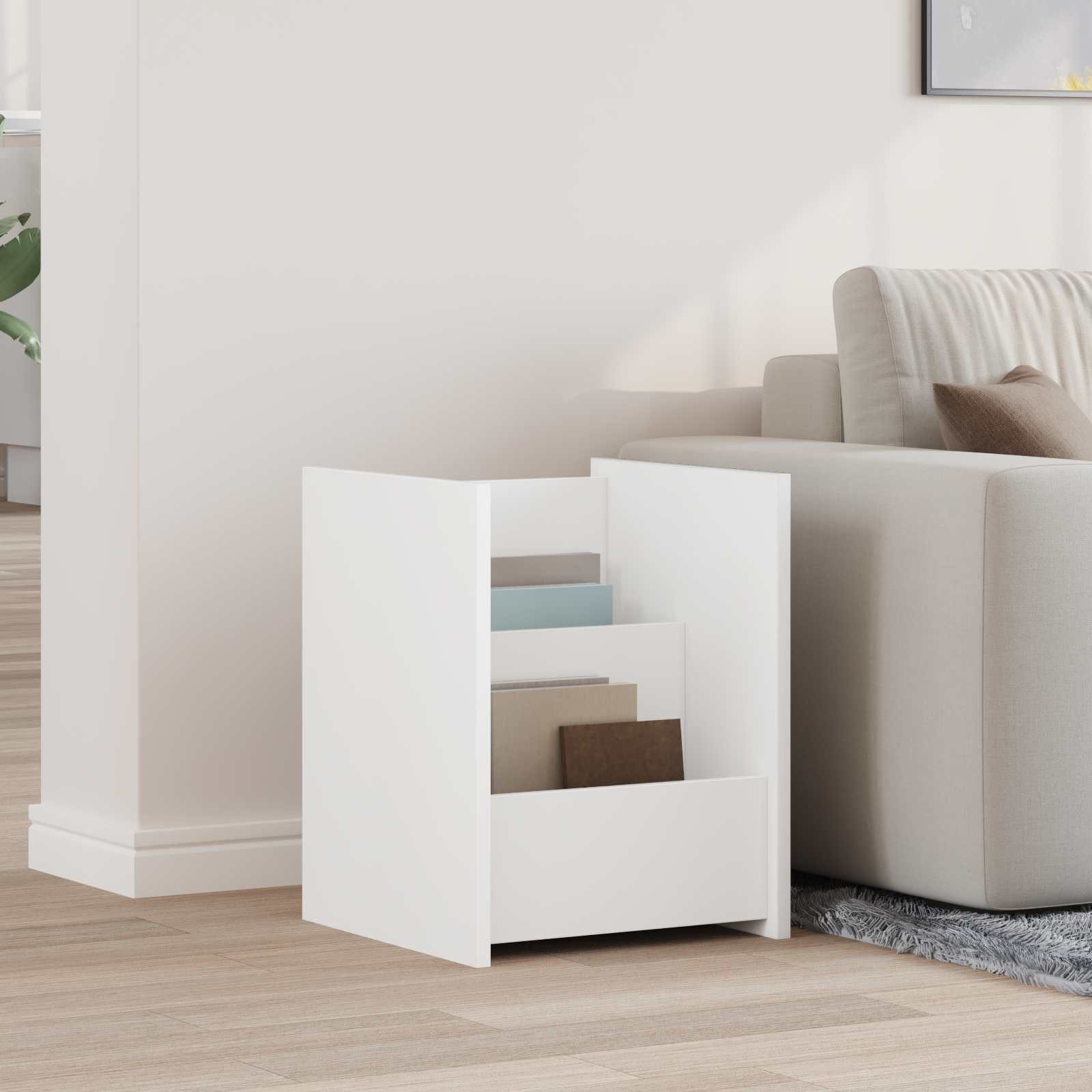 vidaXL Zeitungsständer Magazinregal mit Regal Weiß 35 x 35 x 45 cm Holzwerkstoff (1 St)