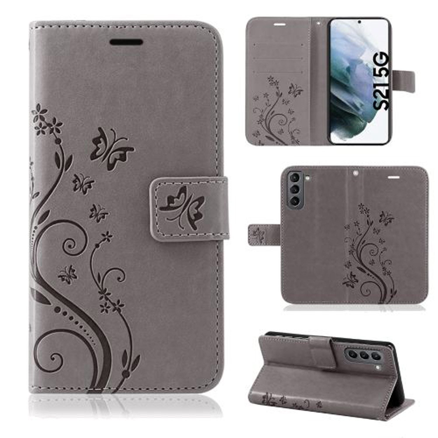 betterfon Handyhülle Handytasche für Samsung Galaxy S21 5G Wallet Case Cover Handyhülle, Wallet Case mit Kartenfächern Magnetverschluss und weicher Innenhülle
