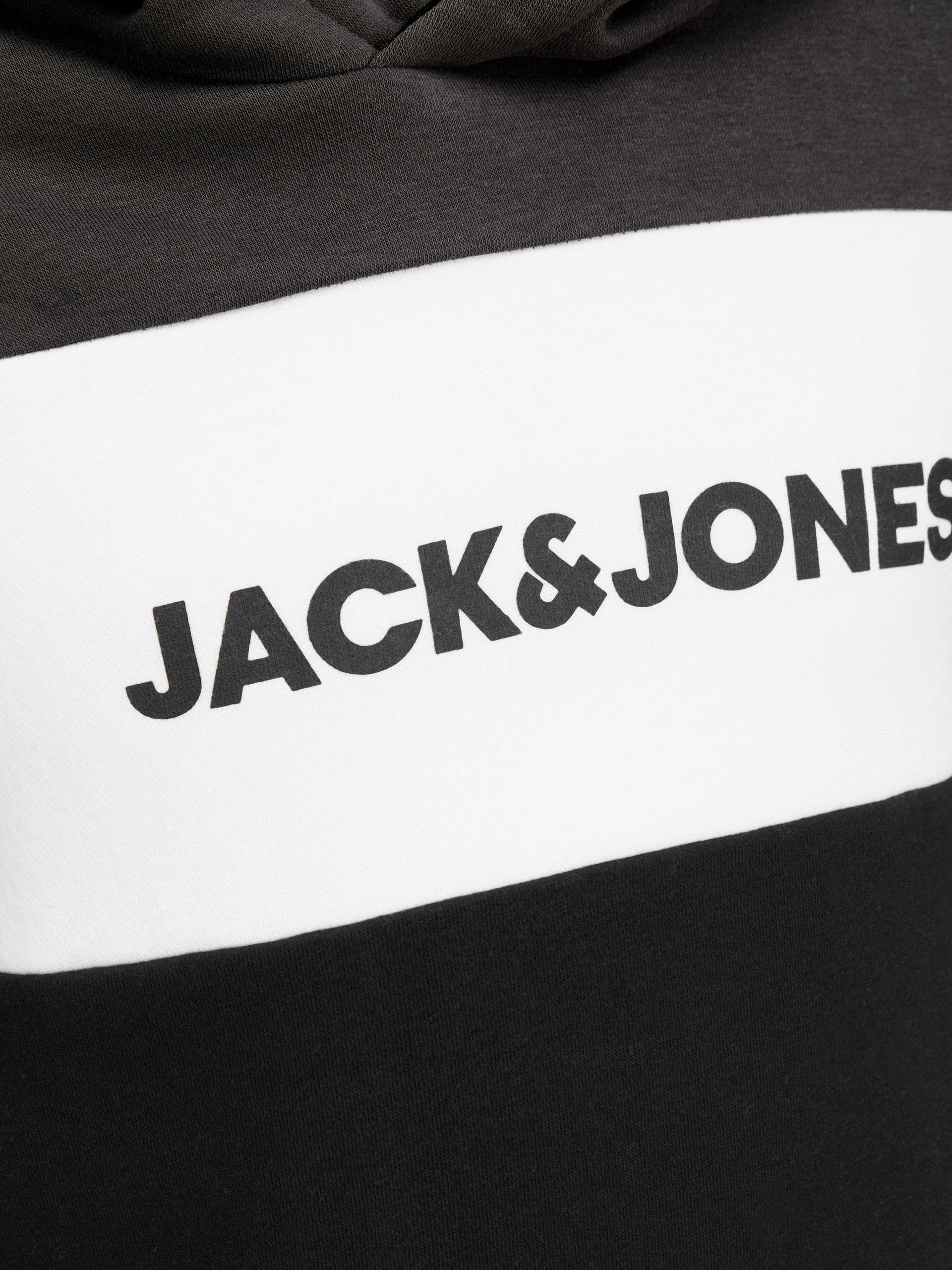 Jack & Jones Junior Sweatshirt HOOD mulch BLOCKING SWEAT JNR JJELOGO