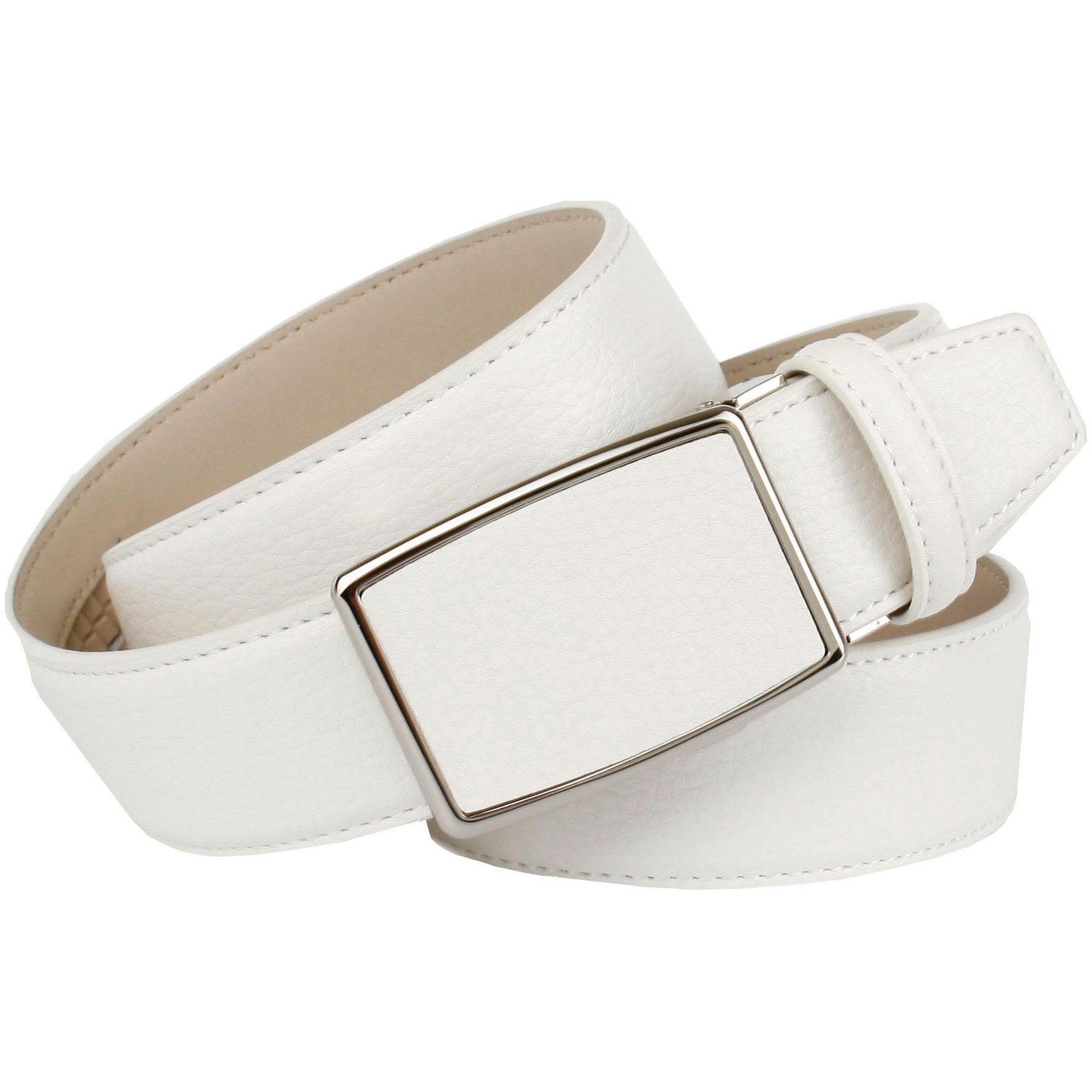 Anthoni Crown Ledergürtel in weiß für Jeans | Anzuggürtel