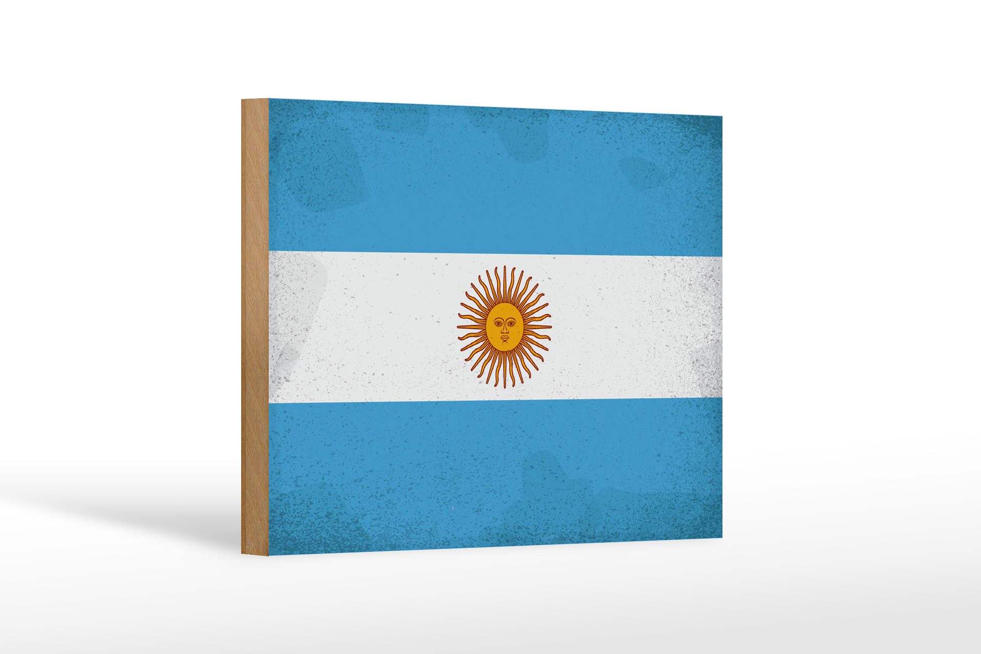Femer GmbH Holzbild Flagge Argentinien 18x12 cm Argentina Vintage, Flaggen (1 St), Glatte Holzfaserplatte (MDF), vorn beschichtet