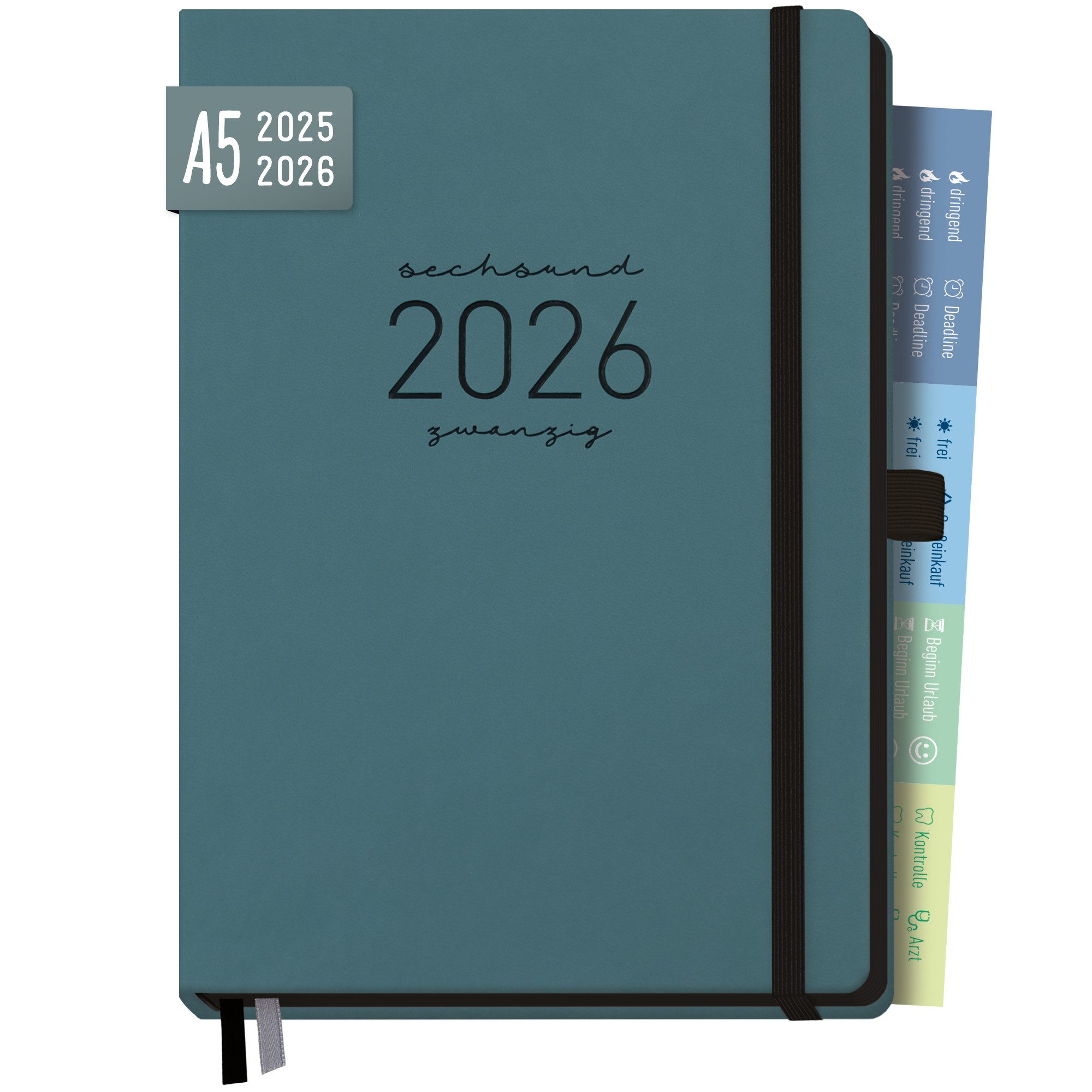 Häfft Terminplaner Chäff-Timer Deluxe 2025/2026 / A5 / 18 Monate, Soft-Touch-Einband