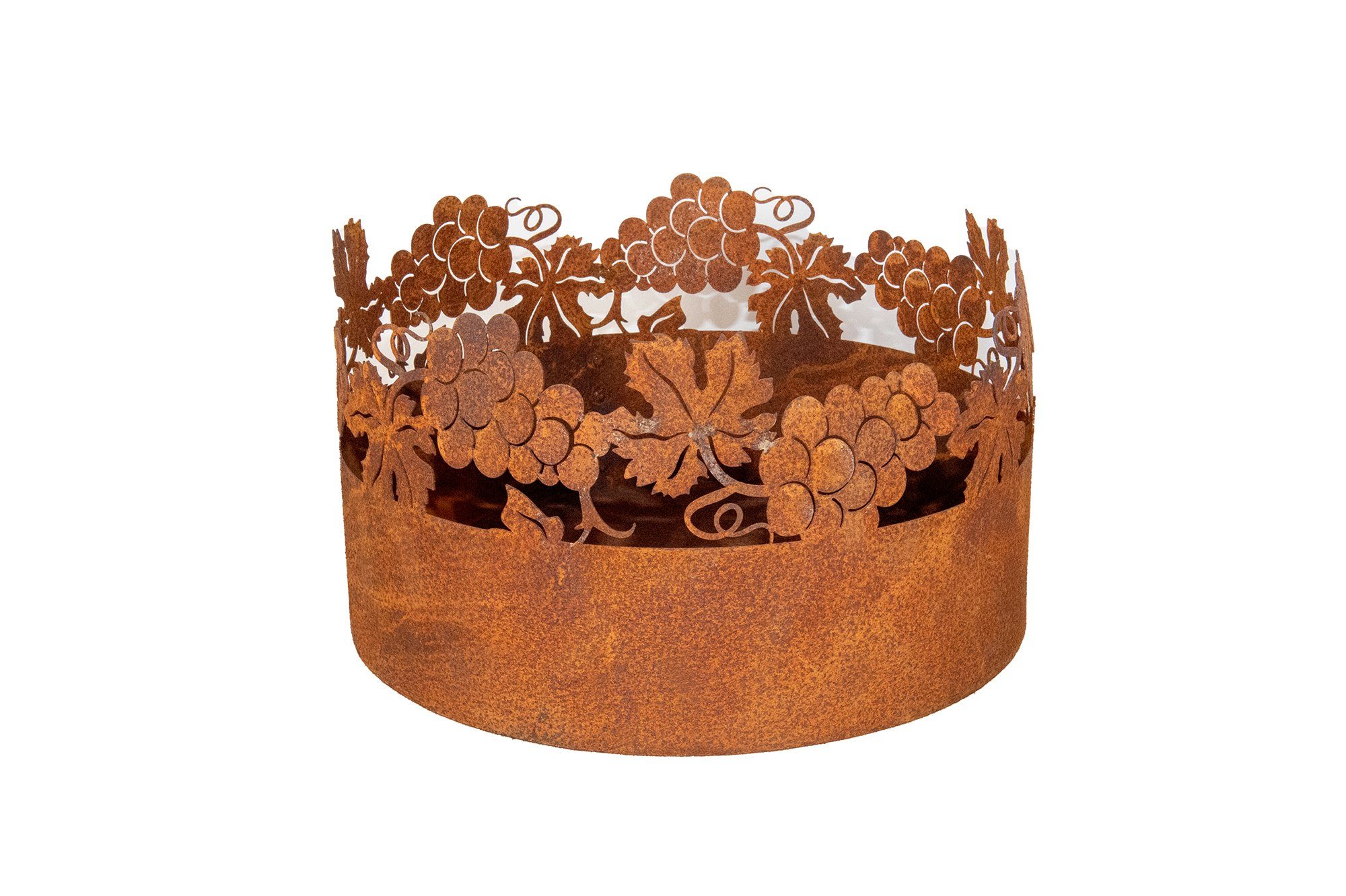 Dewoga Edelrost-Metalldesign Dekoobjekt Dekoring Weintraube mit Boden, ca. 25 x 14 cm