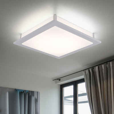 etc-shop LED Deckenleuchte, LED-Leuchtmittel fest verbaut, Warmweiß, LED Deckenleuchte eckig Esszimmer Deckenpanel Wohnzimmer